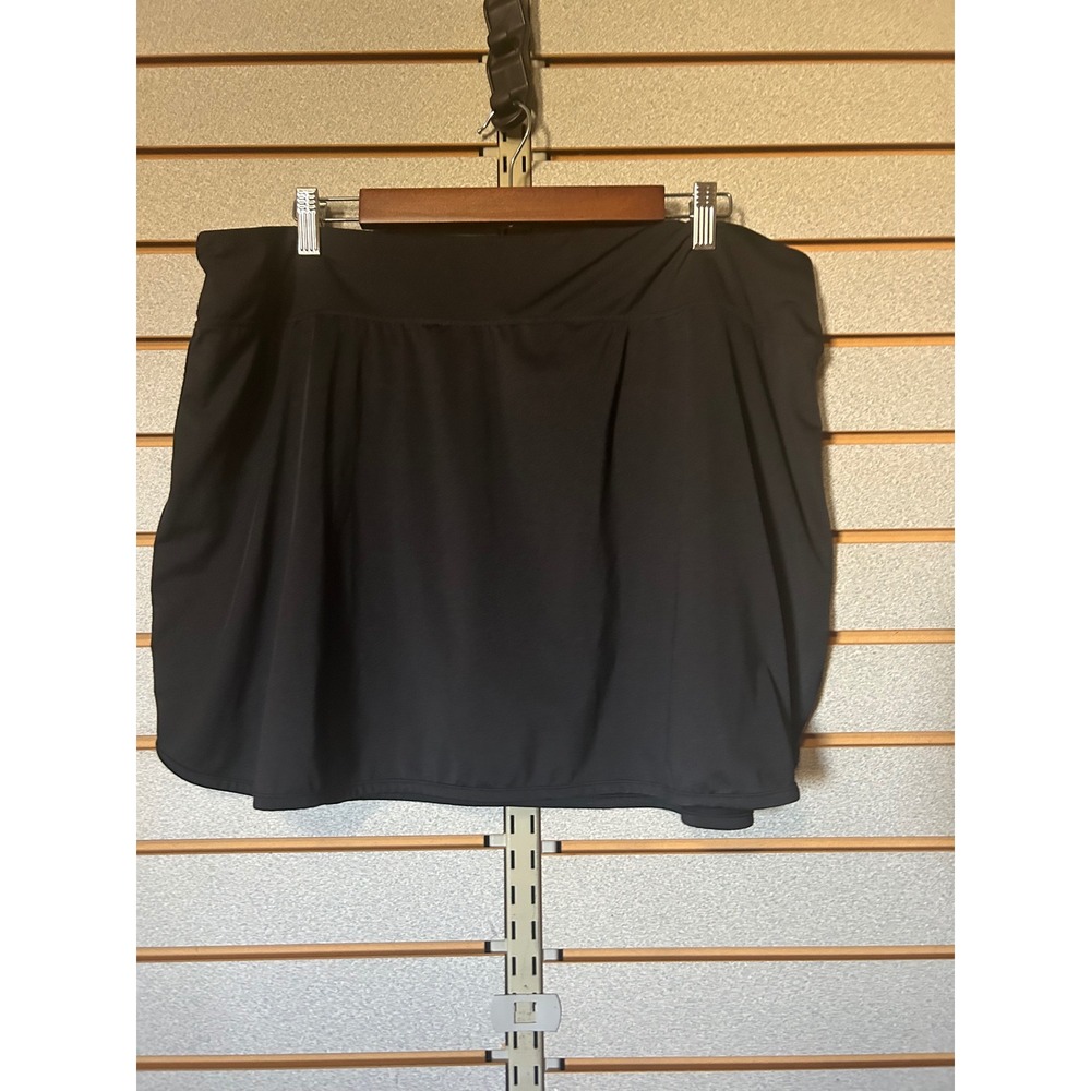 BCG Plus Women Black Athletic Skort Built In Shorts Size 1X Activewear Mini